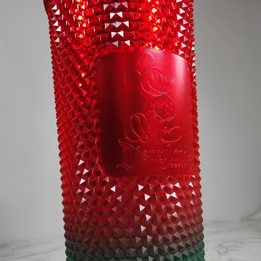2022 Starbucks x Disneyland Christmas Red Green Ombre Studded Tumbler - Picture 4 of 7